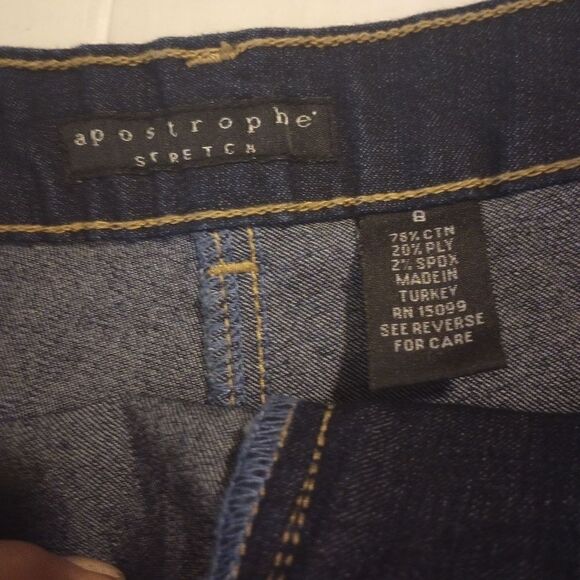 Apostrophe ruffle hem dark wash denim skirt - Picture 4 of 9